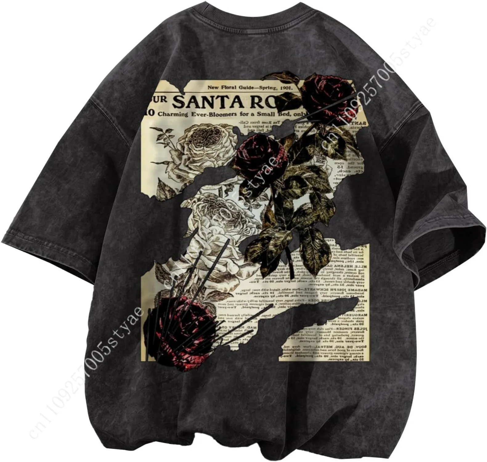 Acid Wash Vintage Graphic T Shirt - Mens Acid Wash Tshirt Oversized Vintage
