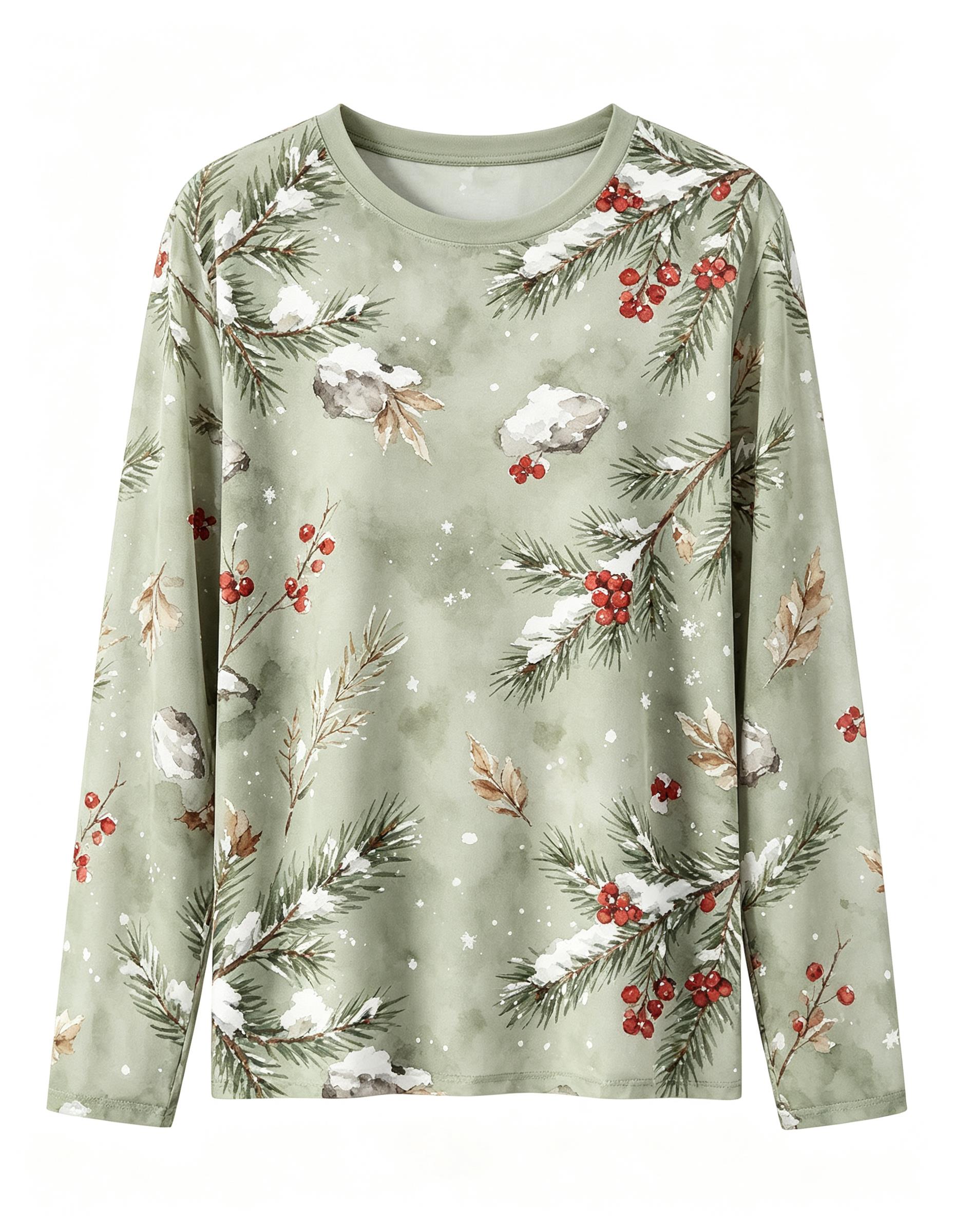 Women Christmas Long Sleeve T‑ - огляд і ціна T-Shirts